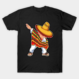 Dabbing Mexican Poncho Cinco de Mayo Men Boys Sombrero Dab T-Shirt